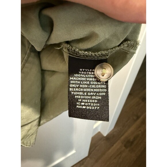 Sanctuary Womens Shirt Medium Green Button Up Military Long Sleeve Top - Picture 4 of 5